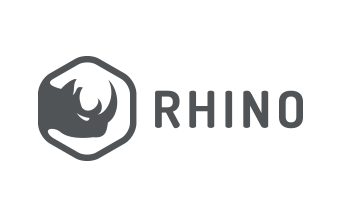 rhino logo in gray color